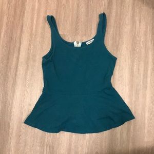 Express Teal Peplum Top